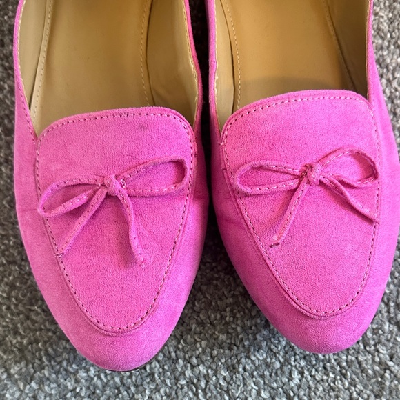 J. Crew Shoes - J. Crew Vibrant Pink Suede Loafers